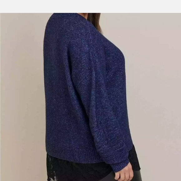 TORRID Longsleeve Knit Sweater Blue/ Black Lace Trim TORRID 4 - Picture 2 of 11